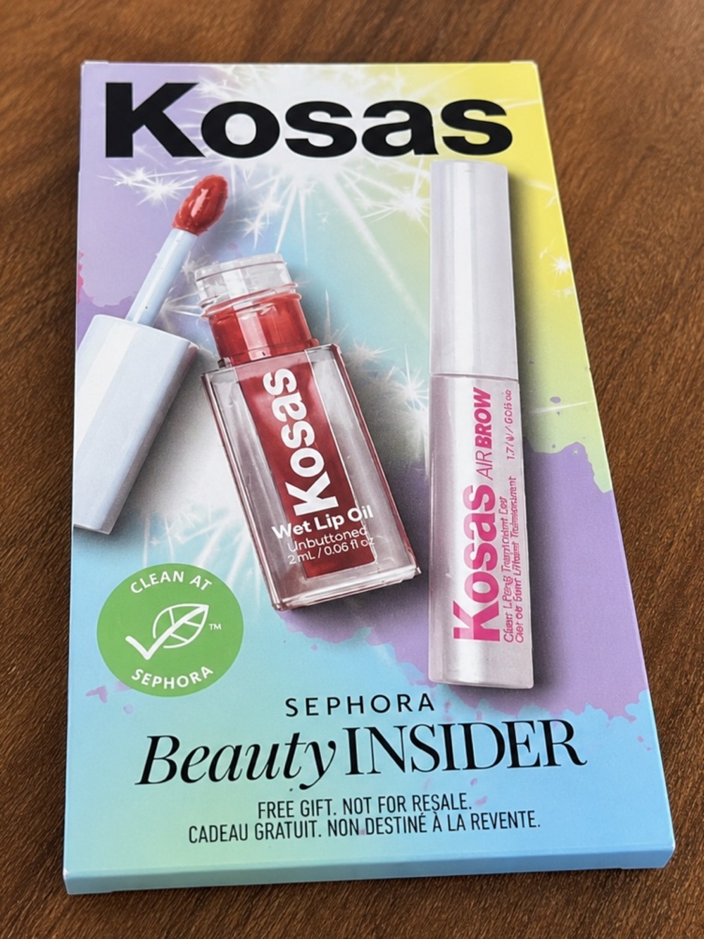 Kosas Wet Lip Oil & AirBrow Duo - Red Lip Gloss and Pink Brow Gel